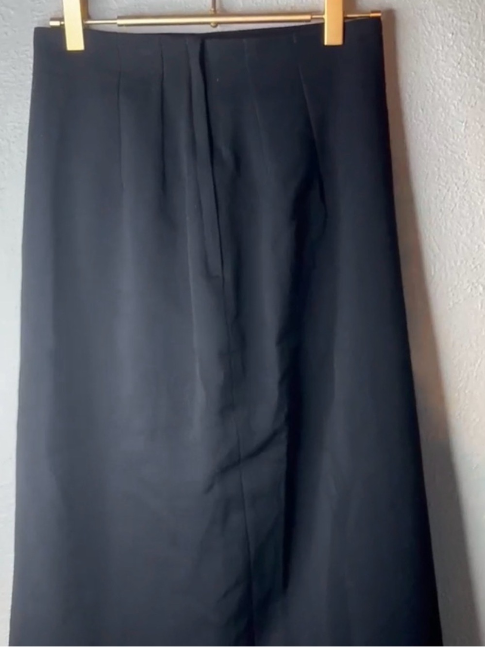Vintage Linda Lundstrom Pure Virgin Wool High Waist Black Classic Pencil Skirt 4